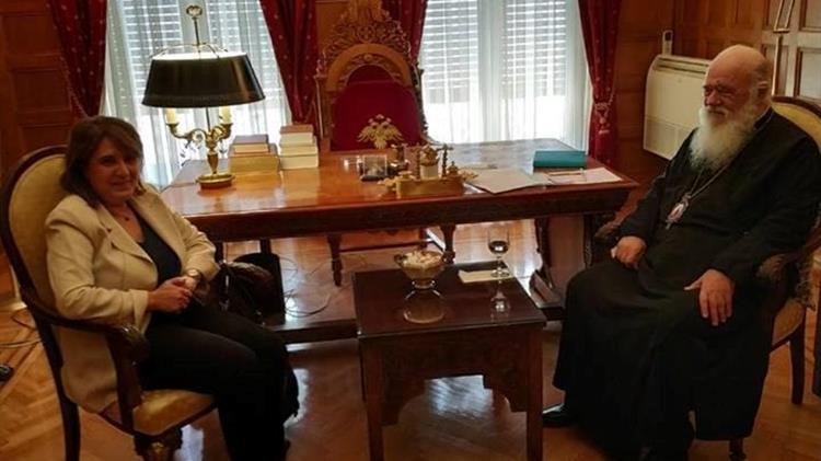 Συνάντηση της  Ολ. Τελιγιορίδου με τον Αρχιεπίσκοπο Αθηνών και πάσης Ελλάδας κ. Ιερώνυμο