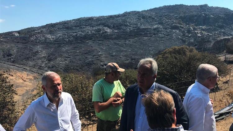 Αυτοψία του Μ. Βορίδη στις πληγείσες από την πυρκαγιά  περιοχές του Δήμου Ανατ. Μάνης