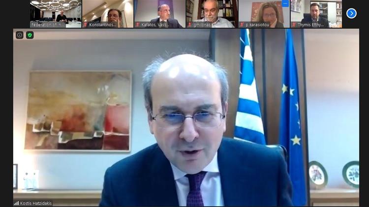 Συνάντηση εργασίας της Διοίκησης του ΣΒΕ με τον K. Χατζηδάκη