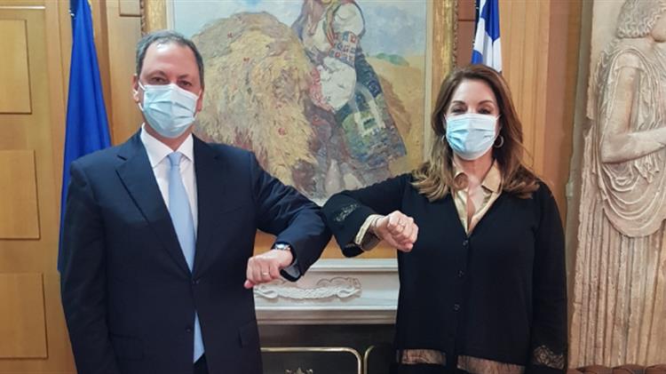 Συνάντηση Σπ. Λιβανού με την πρόεδρο του ΕΟΤ, Άντζελα Γκερέκου