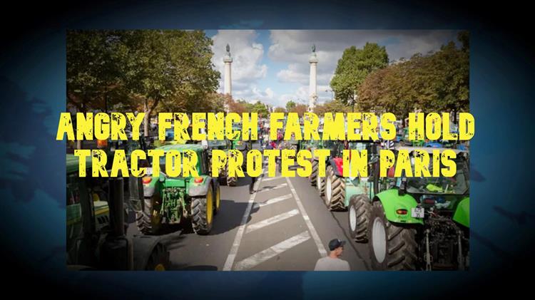 Γάλλοι αγρότες έχουν κατακλύσει το κέντρο του Παρισίου