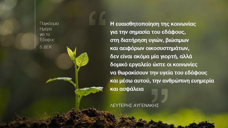 Ένας κόσμος από λύσεις ... στα πόδια μας.  Ανακαλύπτοντας την σημασία της Παγκόσμιας Ημέρας για το Έδαφος