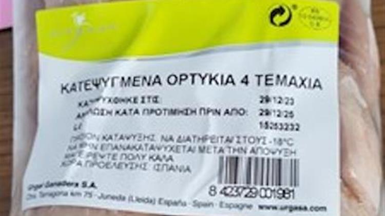 ΕΦΕΤ: Ανάκληση κατεψυγμένου κρέατος ορτυκιού