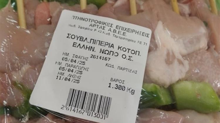 Ανάκληση προϊόντος -“Σουβλάκι κοτόπουλο με πιπεριά”