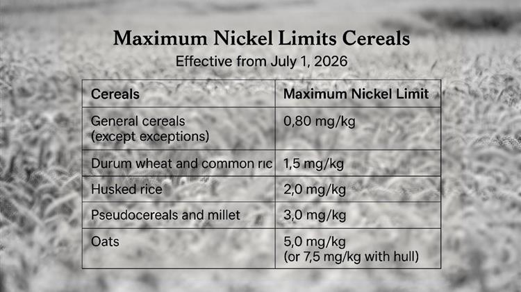 Αυστηρότερα όρια νικελίου στα σιτηρά: Η Ε.Ε. βάζει “φρένο” στις επιβαρύνσεις τροφίμων
