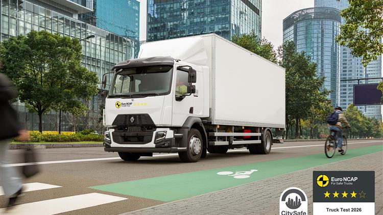 Το Renault Trucks D κατακτά βαθμολογία 4 αστέρων από τον EuroNCAP και λαμβάνει τη διάκριση City Safe