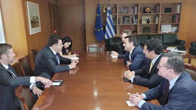 Συνάντηση του  Σκρέκα με τον πρέσβη των ΗΠΑ στην Ελλάδα, Τζορτζ Τσούνη