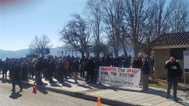 Κινητοποίηση αγροτών στην Καστοριά κατά την επίσκεψη Μητσοτάκη