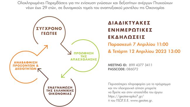 2η και 3η ενημερωτική εκδήλωση για ωφελούμενους προγράμματος ΓΕΩΤΕΕ