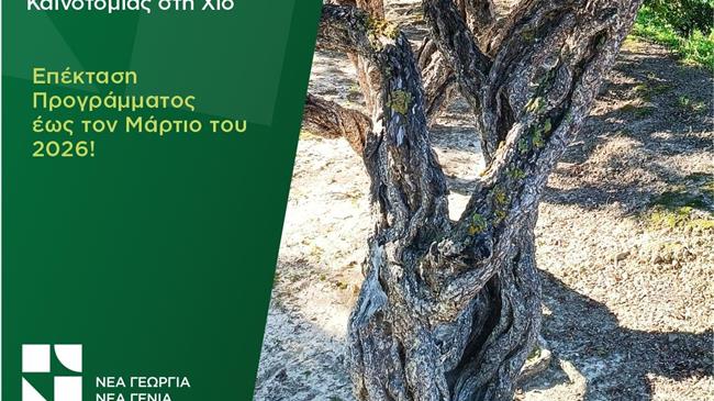 Επέκταση του Προγράμματος «Μαστιχόδεντρα: Διασφαλίζοντας το μέλλον ενός εθνικού προϊόντος» έως τον Μάρτιο του 2026