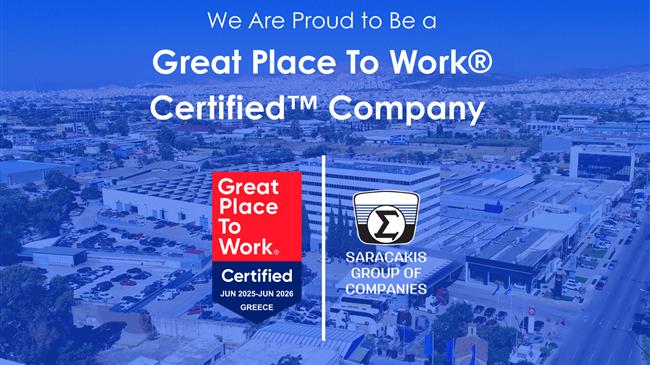 O Όμιλος Επιχειρήσεων Σαρακάκη πιστοποιήθηκε ως Great Place to Work-Certified™