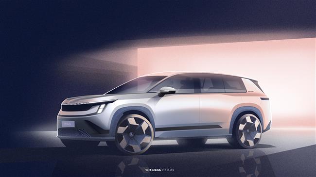 Η Skoda παρουσιάζει τα εξωτερικά σκίτσα του νέου, αμιγώς ηλεκτρικού επταθέσιου Peaq
